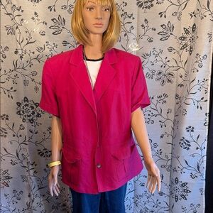 Tahari Fuchsia Blazer with Short Sleeves